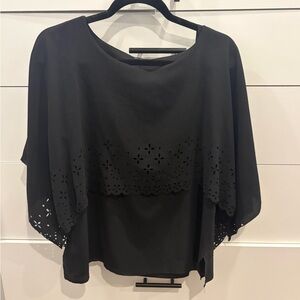 Elegant Black Blouse with Cut-Out Design